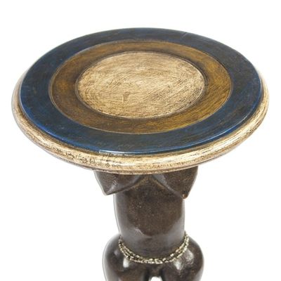 Alternate image for Female Form Sese Wood Accent Table from Ghana Ga Woman