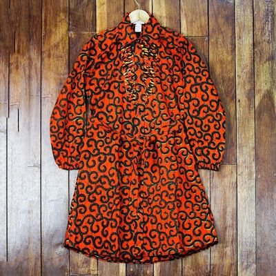 Alternate image for Printed Cotton Long Sleeve Shirtwaist Dress in Strawberry Casual Day