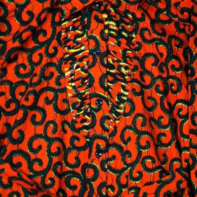 Alternate image for Printed Cotton Long Sleeve Shirtwaist Dress in Strawberry Casual Day