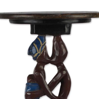 Alternate image for Cedar Wood Accent Table of Two People from Ghana Familial Love