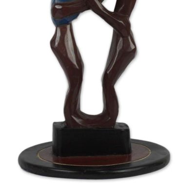 Alternate image for Cedar Wood Accent Table of Two People from Ghana Familial Love