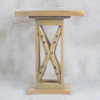 Alternate image for Cedar Wood Decorative Accent Table from Ghana Triangle Arches