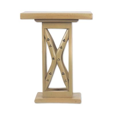 Alternate image for Cedar Wood Decorative Accent Table from Ghana Triangle Arches