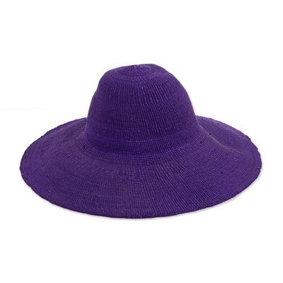 Alternate image for Woven Purple Raffia Sun Hat Purple Sun