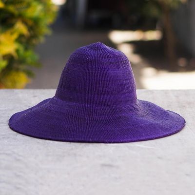 Alternate image for Woven Purple Raffia Sun Hat Purple Sun