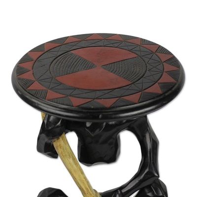 Alternate image for Hand-Carved Cedar Wood Accent Table from Ghana A Great Man