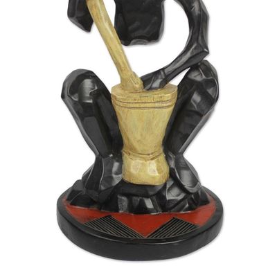 Alternate image for Hand-Carved Cedar Wood Accent Table from Ghana A Great Man