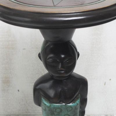 Alternate image for Cedar Wood Mother and Child Accent Table from Ghana Hardworking Mother
