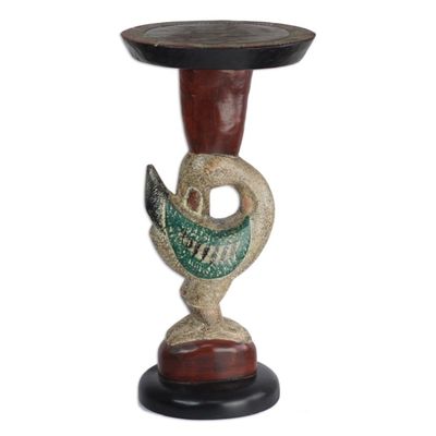 Alternate image for Cedar Wood Sankofa Accent Table from Ghana Supporting Sankofa