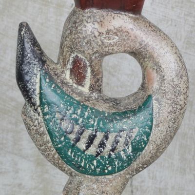 Alternate image for Cedar Wood Sankofa Accent Table from Ghana Supporting Sankofa