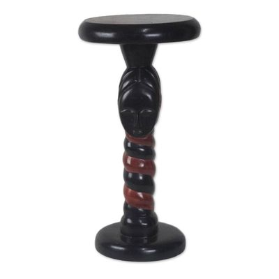 Alternate image for Spiral Pattern Cedar Wood Accent Table from Ghana Fafali Spiral