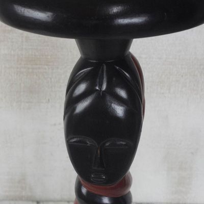 Alternate image for Spiral Pattern Cedar Wood Accent Table from Ghana Fafali Spiral
