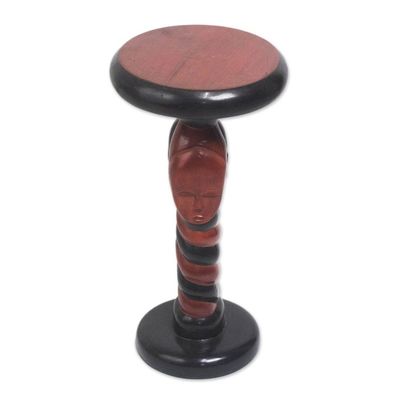 Alternate image for Spiral Pattern Cedar Wood Accent Table from Ghana Fafali Spiral