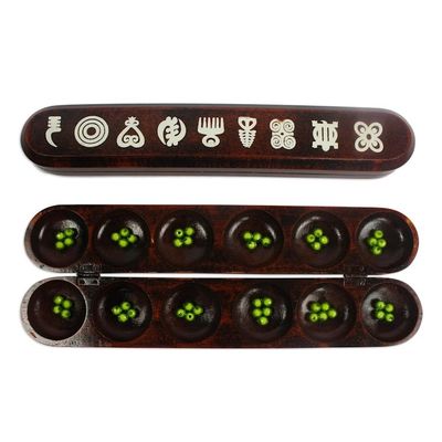 Alternate image for West African Math Teaching Tool Oware or Mancala Board Game Our Adinkra