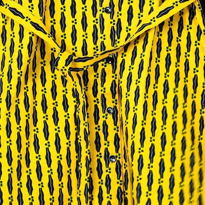 Alternate image for Printed Cotton Long Sleeve Shirtwaist Dress in Saffron Saffron Lady