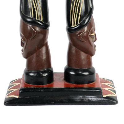 Alternate image for Cedar Wood Accent Table of Two Faces from Ghana Buddies