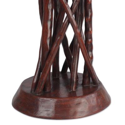 Alternate image for Red Cedar Wood Accent Table Crafted in Ghana Red Wood