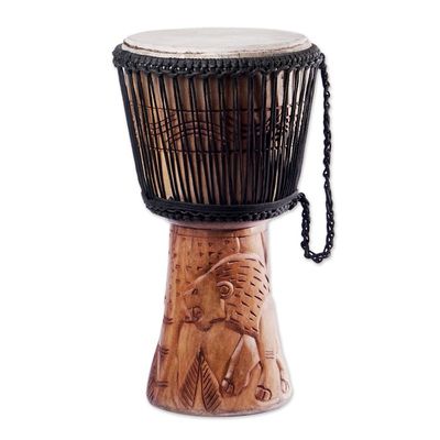 Alternate image for Handcrafted Wood Djembe Drum King of the Forest