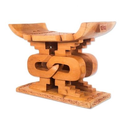 Alternate image for Unique Wood Throne Ottoman Wisdom Knot II