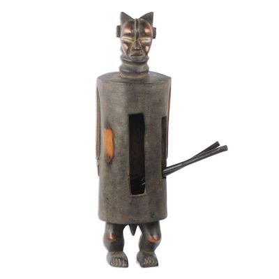 Alternate image for Wood Tambora Drum from Africa African Warrior