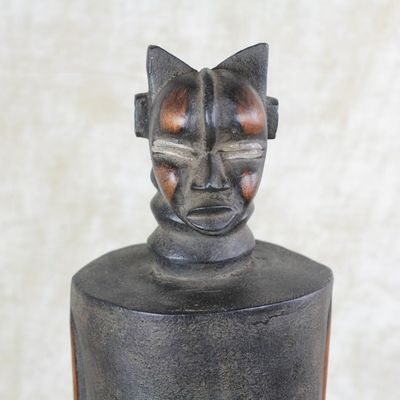 Alternate image for Wood Tambora Drum from Africa African Warrior