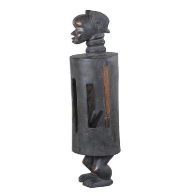 Alternate image for Wood Tambora Drum from Africa African Warrior