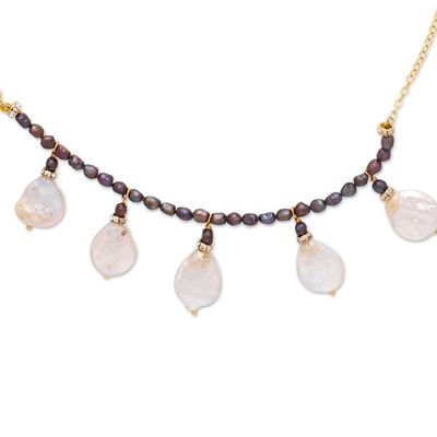 Alternate image for 14k Gold-Plated Silver-White and Lavender Pearl Jewelry Set Oceanic Empress