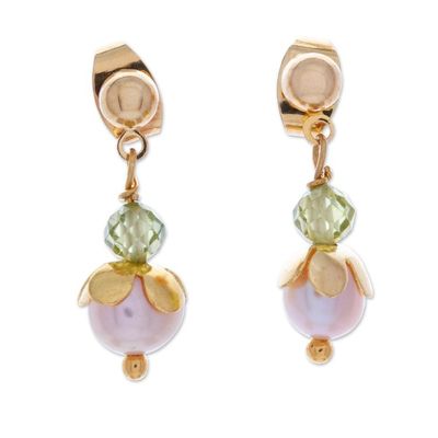 Alternate image for Polished 14k Gold-Plated Pink Pearl and Apatite Jewelry Set Glorious Deity