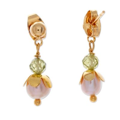 Alternate image for Polished 14k Gold-Plated Pink Pearl and Apatite Jewelry Set Glorious Deity