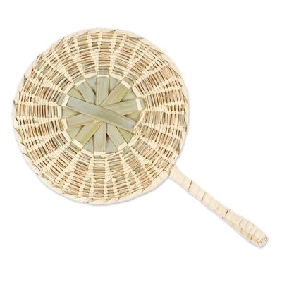 Alternate image for Decorative Utilitarian Palm Fiber Fan Hand-Woven in Mexico Breezy Style
