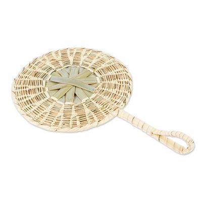 Alternate image for Decorative Utilitarian Palm Fiber Fan Hand-Woven in Mexico Breezy Style