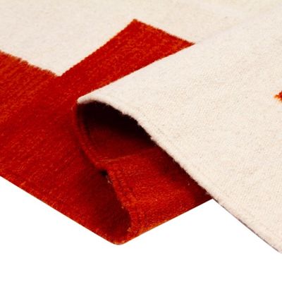 Alternate image for Handloomed Zapotec Greca-Patterned Wool Area Rug 2.5x5 Rust Greca