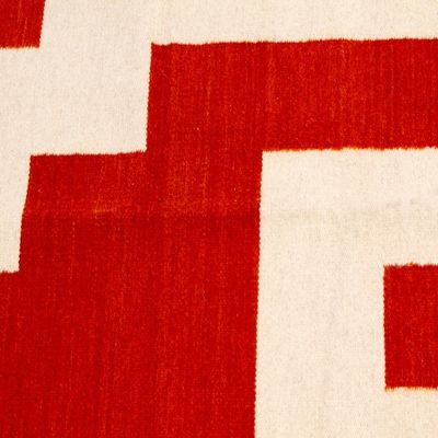 Alternate image for Handloomed Zapotec Greca-Patterned Wool Area Rug 2.5x5 Rust Greca