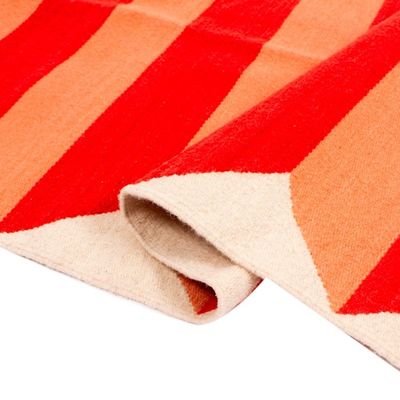 Alternate image for Handloomed Zapotec Warm-Toned Wool Area Rug 2.5x5 Dimensions of Warmth