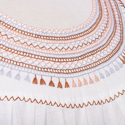 Alternate image for Artisan Crafted Sleeveless White Cotton Blouse from Mexico Highlands