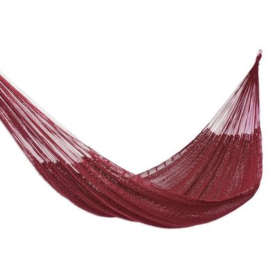 Alternate image for Maya Style Cotton Rope Hammock Double Uxmal Mulberry
