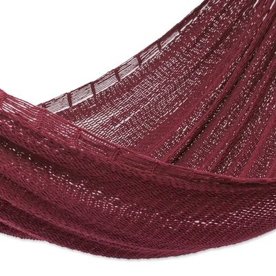 Alternate image for Maya Style Cotton Rope Hammock Double Uxmal Mulberry