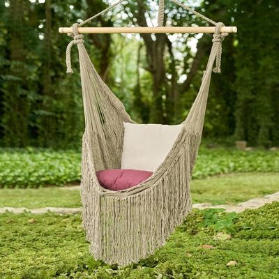 Alternate image for Grey Cotton Hammock Swing Chair from Mexico Single Grey Cascade