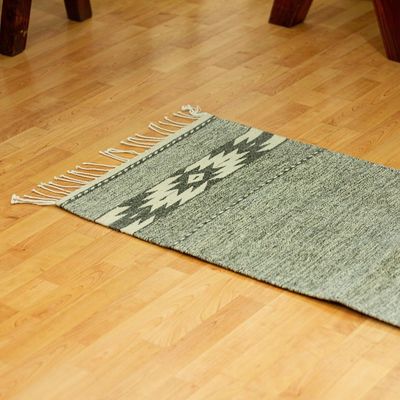 Alternate image for Hand Loomed Grey and Wheat Runner Rug 2x6.5 Subtle Shades