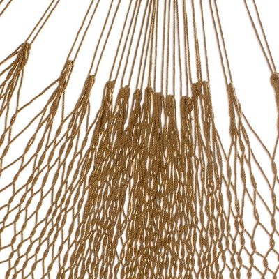 Alternate image for Macrame-Accented Cotton Hammock Triple Maya Memories in Olive