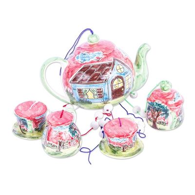 Alternate image for Tea Party Themed Ceramic Wind Chime Tea Party