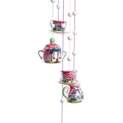 Alternate image for Tea Party Themed Ceramic Wind Chime Tea Party