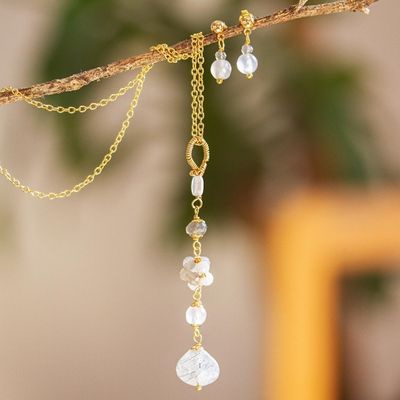 Alternate image for Necklace and Earrings Set with Multiple Gemstones Stardust