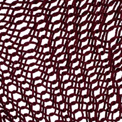 Alternate image for Burgundy Fringed Cotton Rope Mayan Hammock Swing from Mexico Sea Breezes in Bordeaux