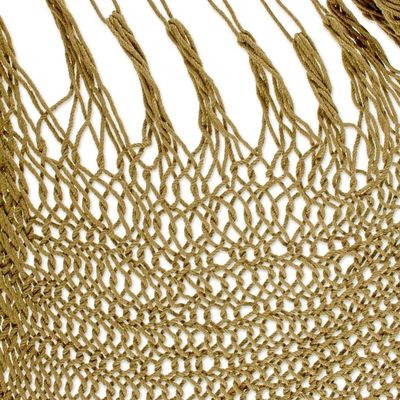 Alternate image for Olive Green Fringed Cotton Rope Mayan Hammock Swing Sea Breezes in Olive Green