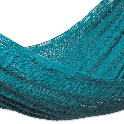 Alternate image for Azure Cotton Rope Hammock Single Uxmal Peacock