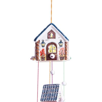 Alternate image for Ceramic Cottage Wind Chime Decor Accent Cozy Cottages