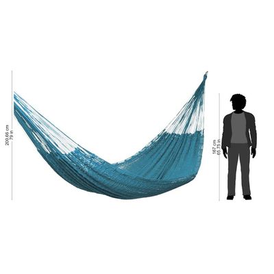 Alternate image for Teal Cotton Rope Hammock Double from Mexico Sunset Siesta in Teal