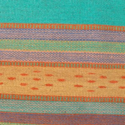 Alternate image for Handwoven Zapotec Wool Accent Rug 2 x 3.5 Ft from Mexico Sunny Hills of Mitla