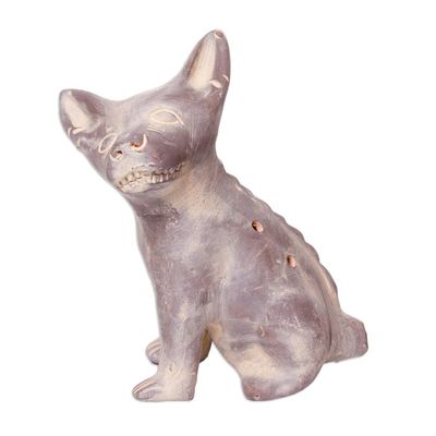 Alternate image for Western Mexico Pre-Hispanic Ceramic Grey Dog Ocarina Flute Grey Aztec Puppy